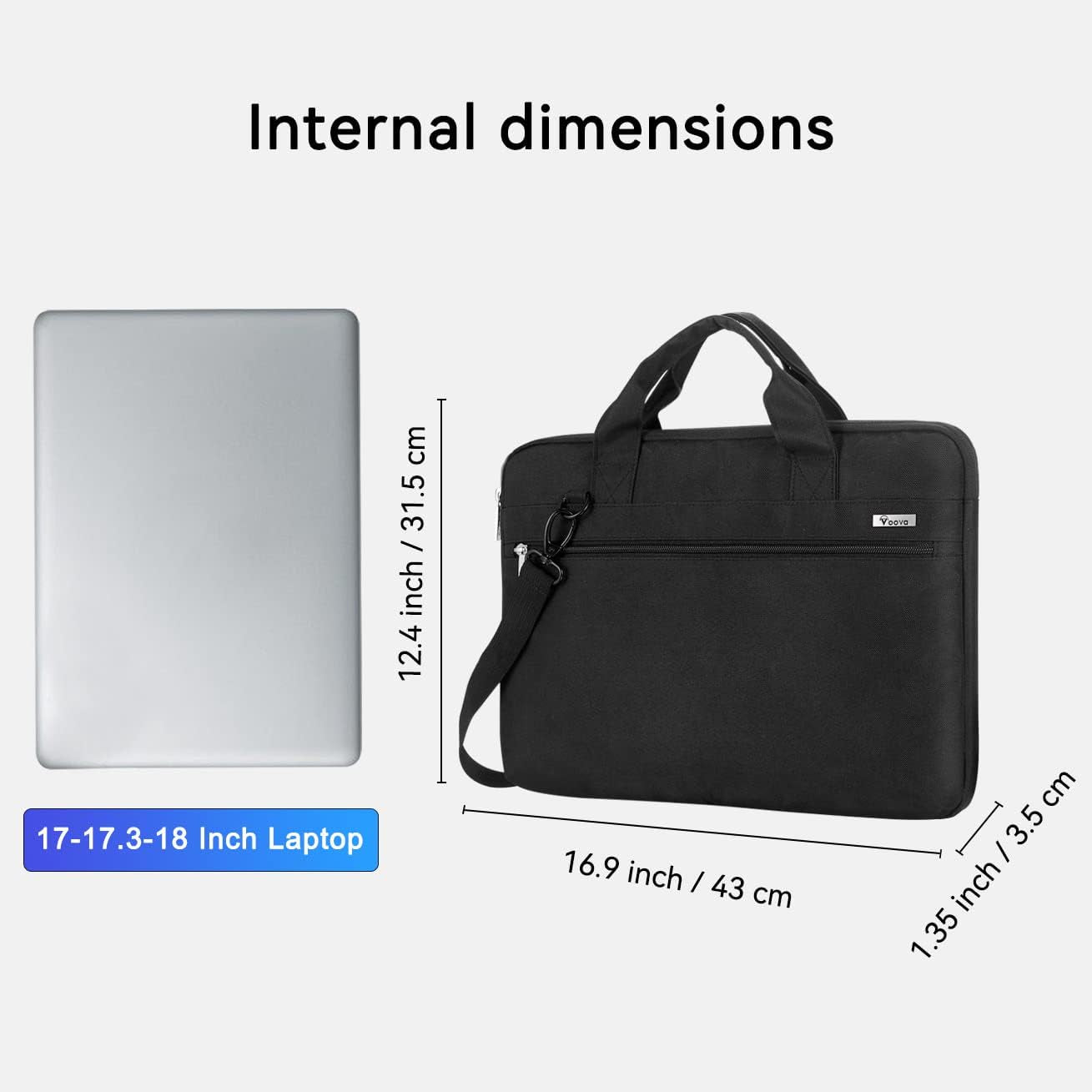 Laptop Bag 17 Inch. Protective Laptop Case Sleeve with Shoulder Strap Compatible with 17-18 Inch, Waterproof Computer Bag Slim Briefcase