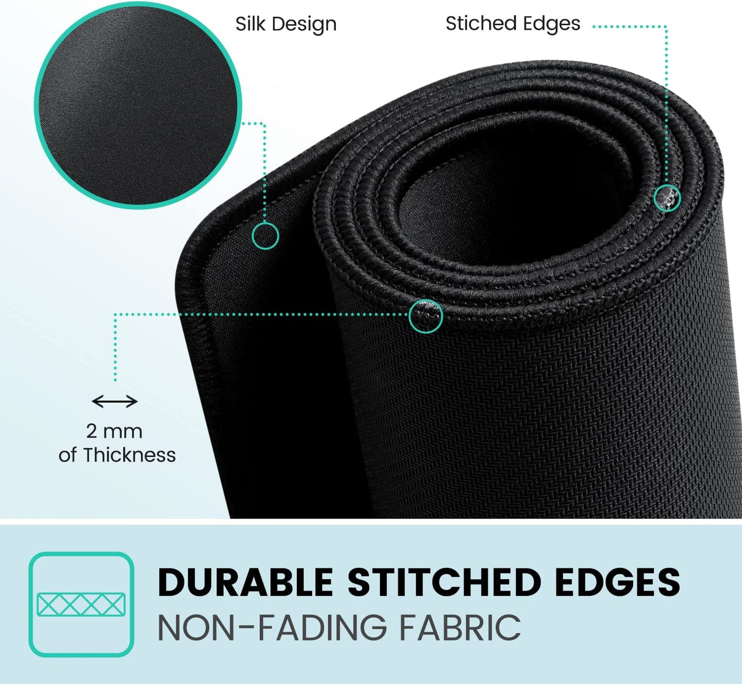 DX-1000M Waterproof Gaming Mouse Pad with Stitched Edge